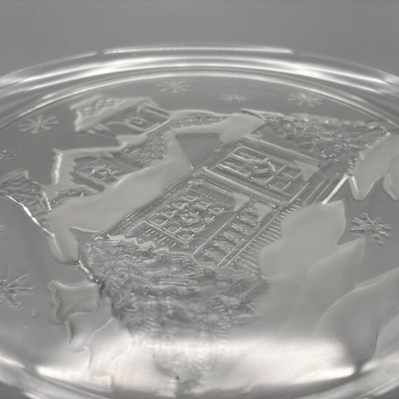 D'Arques Arcoroc France Crystal Glassware "Welcome Home" 13" Platter Christmas - Picture 5 of 8